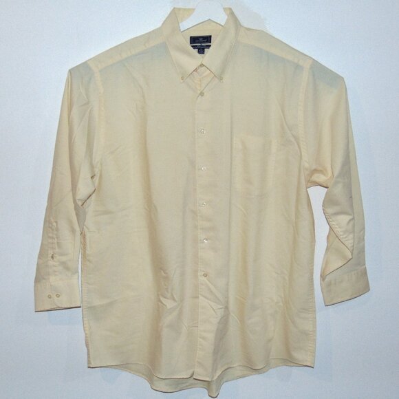 Dockers Long Sleeve Mens Shirt XXL Cotton Classic Solid Yellow button down - Picture 1 of 6